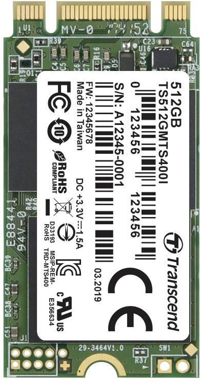 Transcend MTS400I 512 GB Interne M.2 PCIe NVMe SSD 2242 SATA 6 Gb/s Industrial TS512GMTS400I