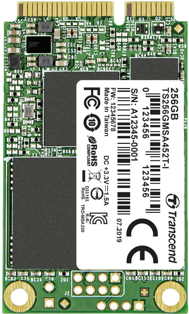 Transcend MSA452T-I 256GB Interne mSATA SSD SATA 6 Gb/s TS256GMSA452T-I