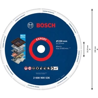 Bosch Accessories 2608900536 M14 Diamanttrennscheibe Durchmesser 230 mm Bohrungs-Ø 22.23 mm 1 St. Bosch Accessories 2608900536 M14 Diamanttrennscheibe Durchmesser 230 mm Bohrungs-Ø 22.23 mm 1 St.