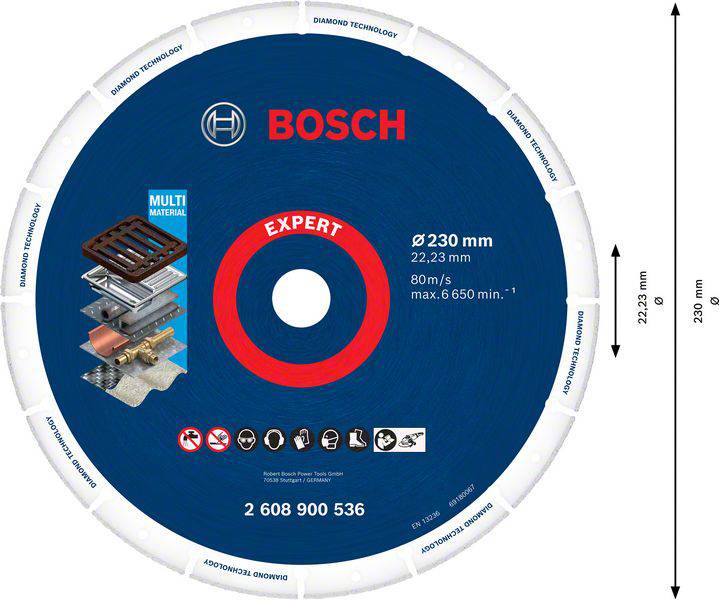 Bosch Accessories 2608900536 M14 Diamanttrennscheibe Durchmesser 230mm Bohrungs-Ø 22.23mm 1St.