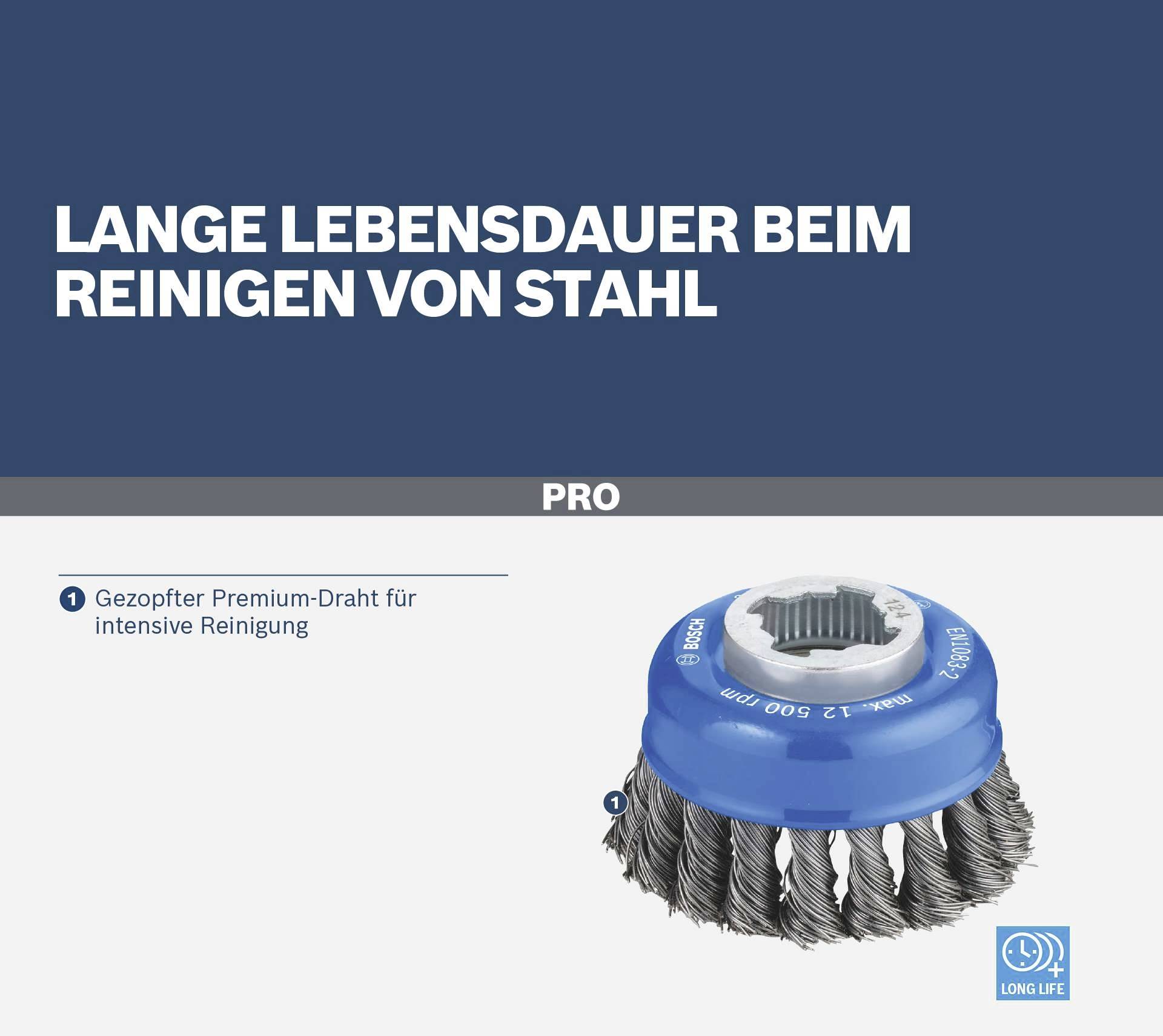 Bosch Accessories X-LOCK Topfbürste 75 mm, gezopfter Stahldraht X-LOCK 2608620726 1 St.