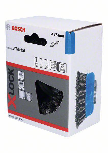 Bosch Accessories X-LOCK Topfbürste 75 mm, gezopfter Stahldraht X-LOCK 2608620726 1 St.