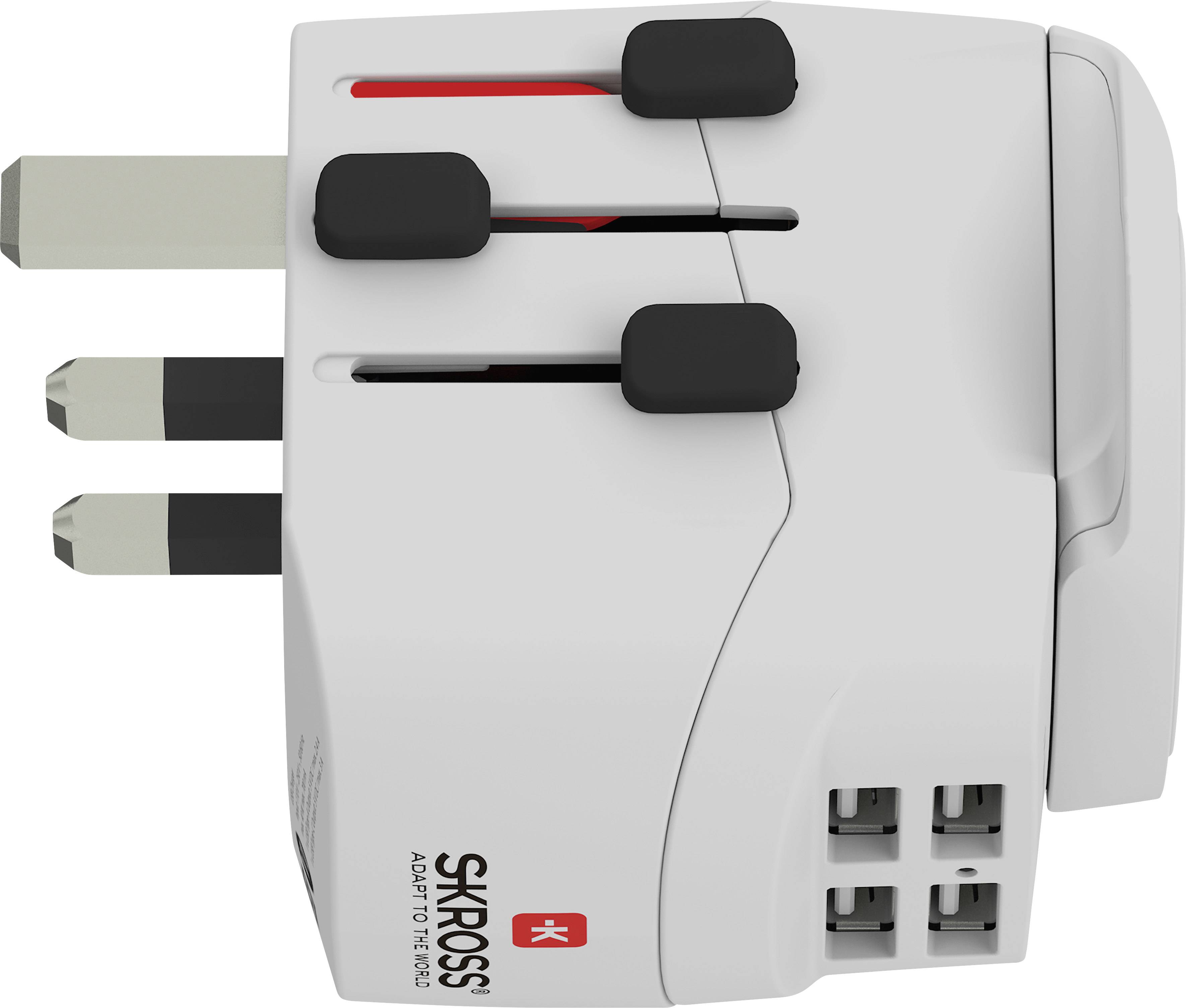 Skross 1302471 Reiseadapter PRO Light USB (4xA) - World
