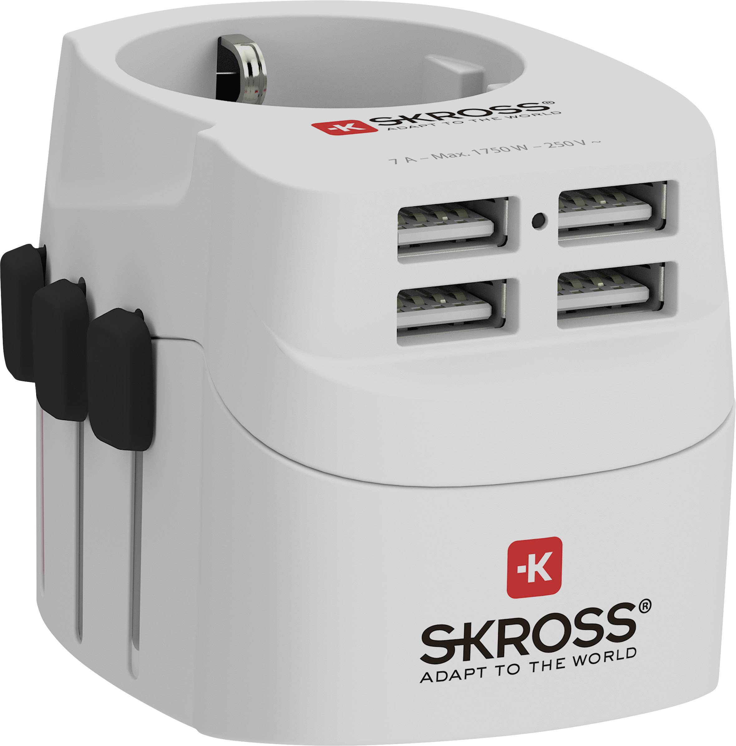 Skross 1302471 Reiseadapter PRO Light USB (4xA) - World