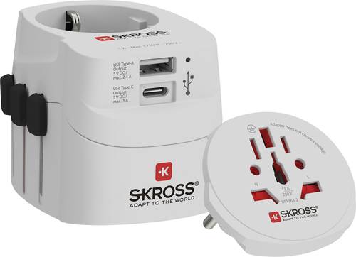Skross 1302472 Reiseadapter PRO Light USB (AC) - World