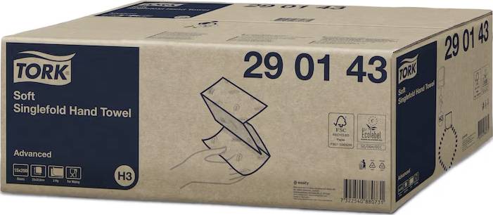 TORK 290143 Papierhandtücher (L x B) 23cm x 22.60cm Weiß 3750St.