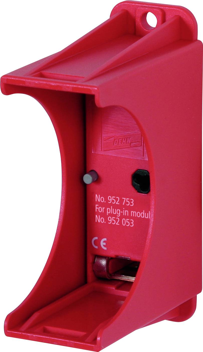 Rote Halterung für ein Steckmodul mit der Aufschrift 'For plug-in module No. 952 053'.
