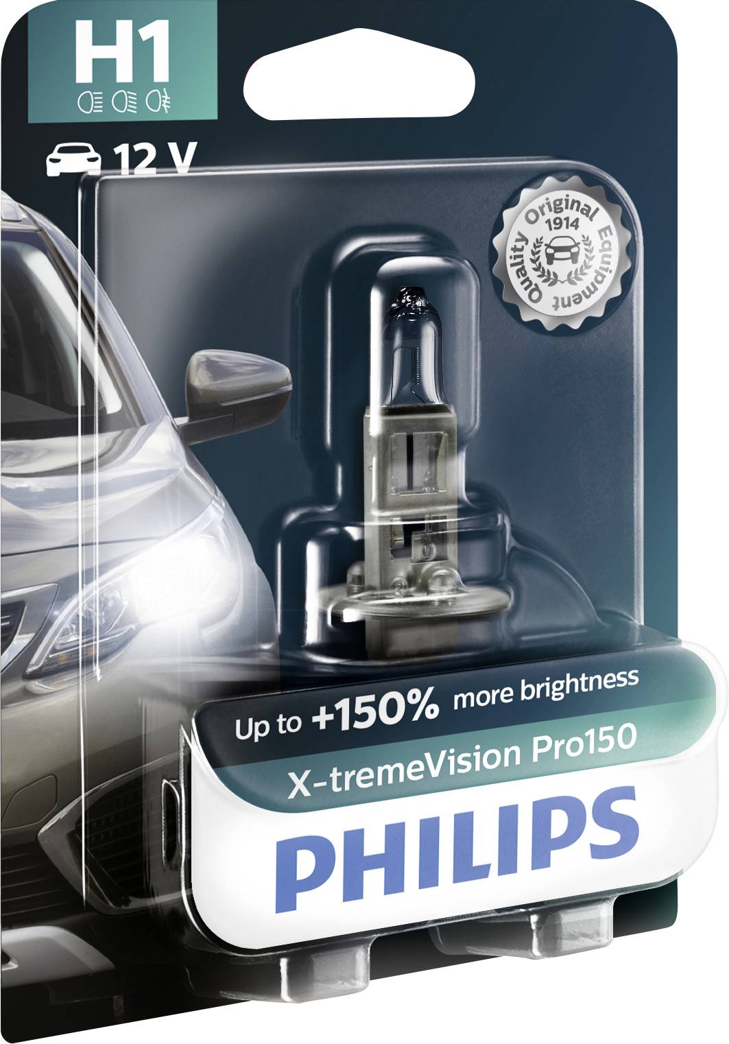 Philips Automotive 12258XVPB1 Halogen Leuchtmittel X-tremeVision H1 55W 12V