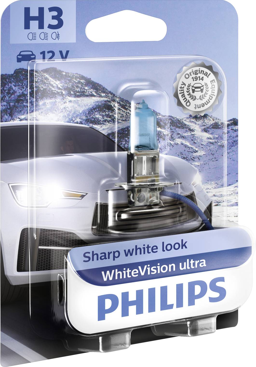 Philips Automotive 12336WVUB1 Halogen Leuchtmittel WhiteVision Ultra H3 55W 12V
