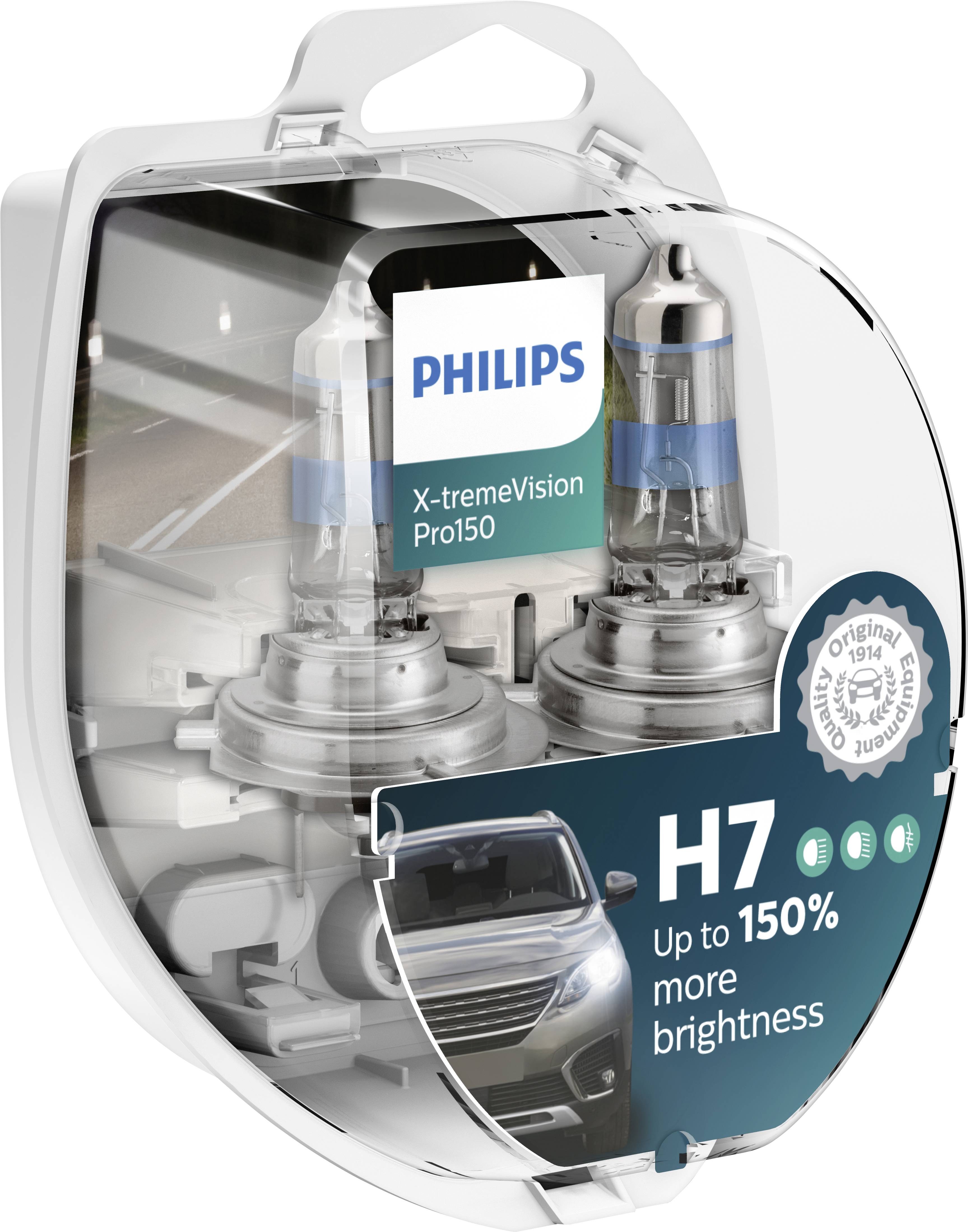 Philips Automotive 12972XVPS2 Halogen Leuchtmittel X-tremeVision H7 55W 12V