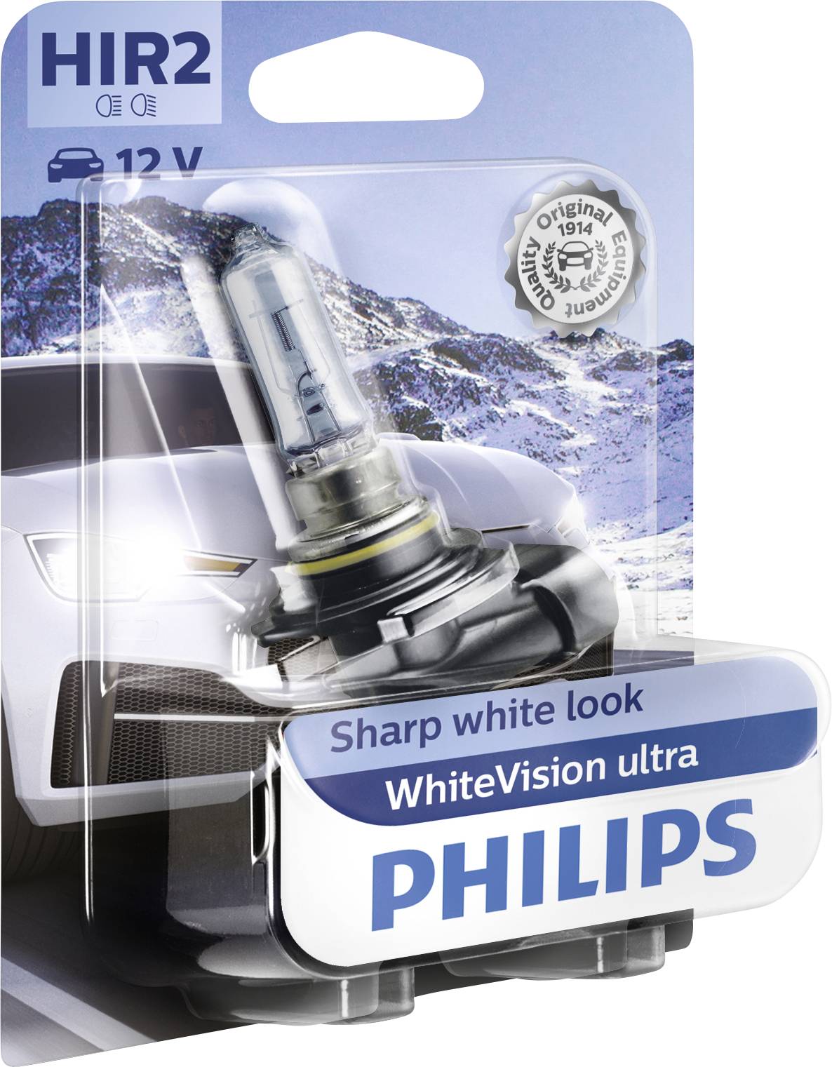 Philips Automotive 9012WVUB1 Halogen Leuchtmittel WhiteVision Ultra HIR2 55W 12V
