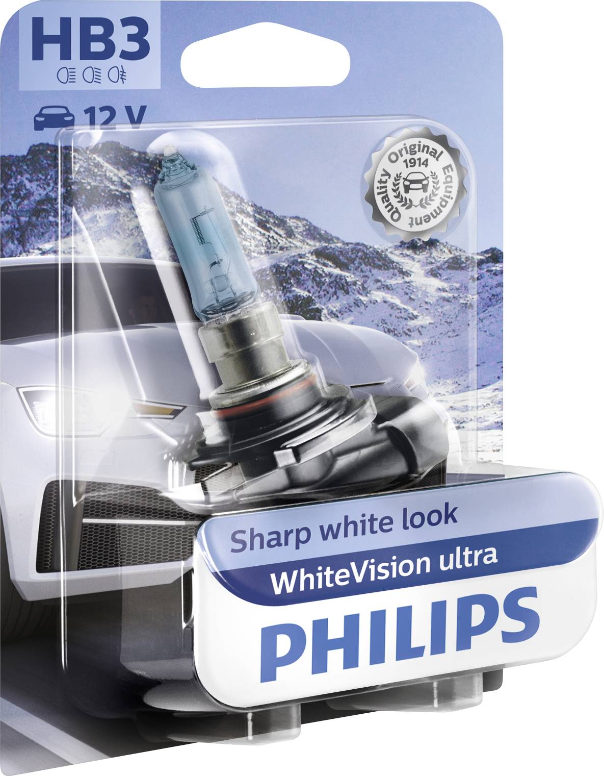 Philips Automotive 9005WVUB1 Halogen Leuchtmittel WhiteVision Ultra HB3 60W 12V