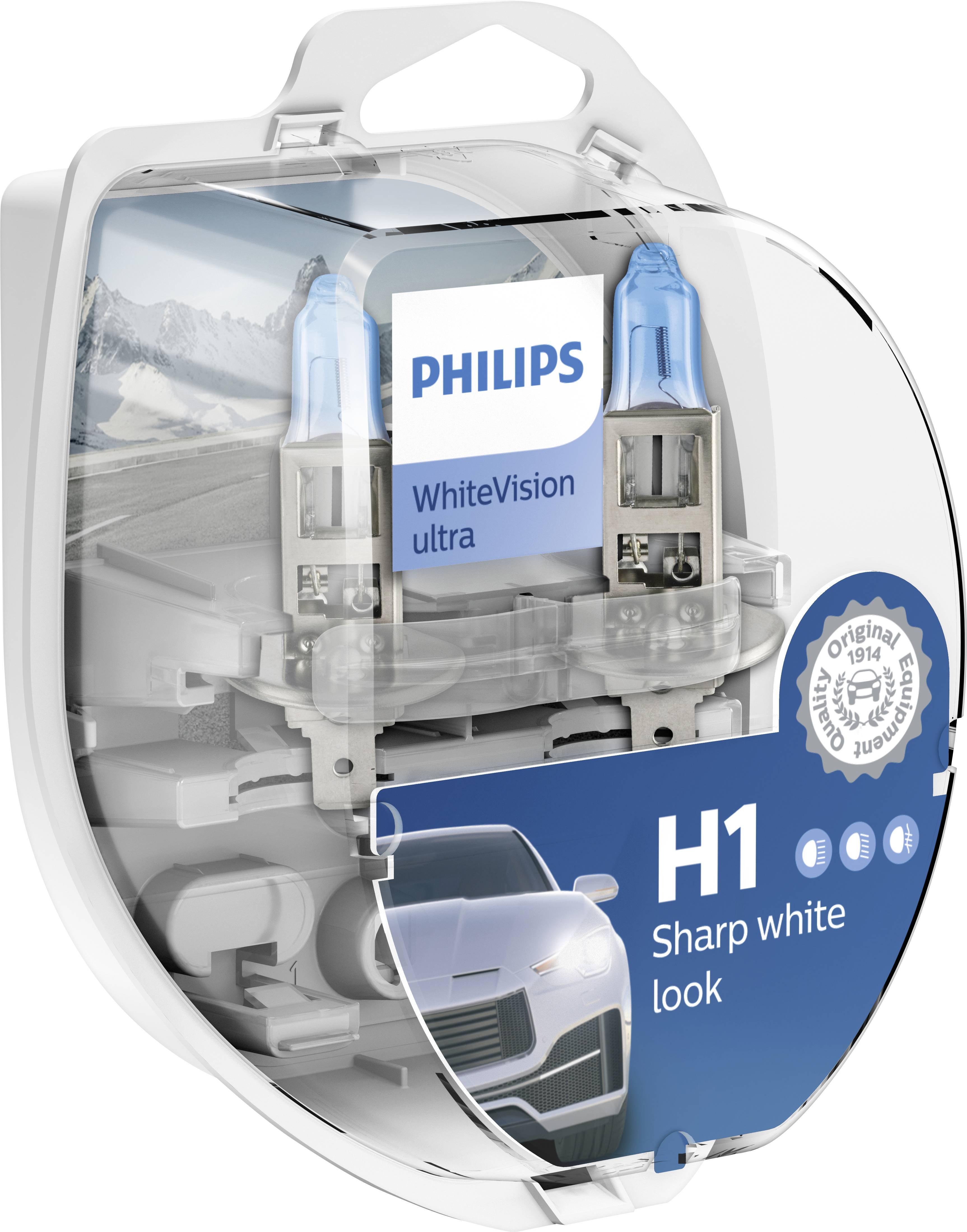 Philips Automotive 12258WVUSM Halogen Leuchtmittel WhiteVision Ultra H1 55 W 12 V