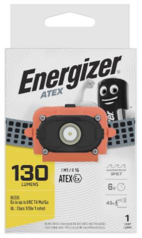 Energizer ATEX Headlight Stirnlampe Ex Zone: 0, 1, 2 130lm 45m