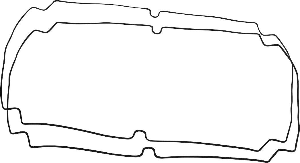 Eine handgezeichnete, abstrakte Form, bestehend aus drei ineinander geschachtelten, unregelmäßigen Rechtecken, die Linien texturiert.