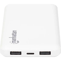 Manhattan Powerbank 10000 mAh Lithium Weiß Statusanzeige Manhattan Powerbank 10000 mAh Lithium Weiß Statusanzeige