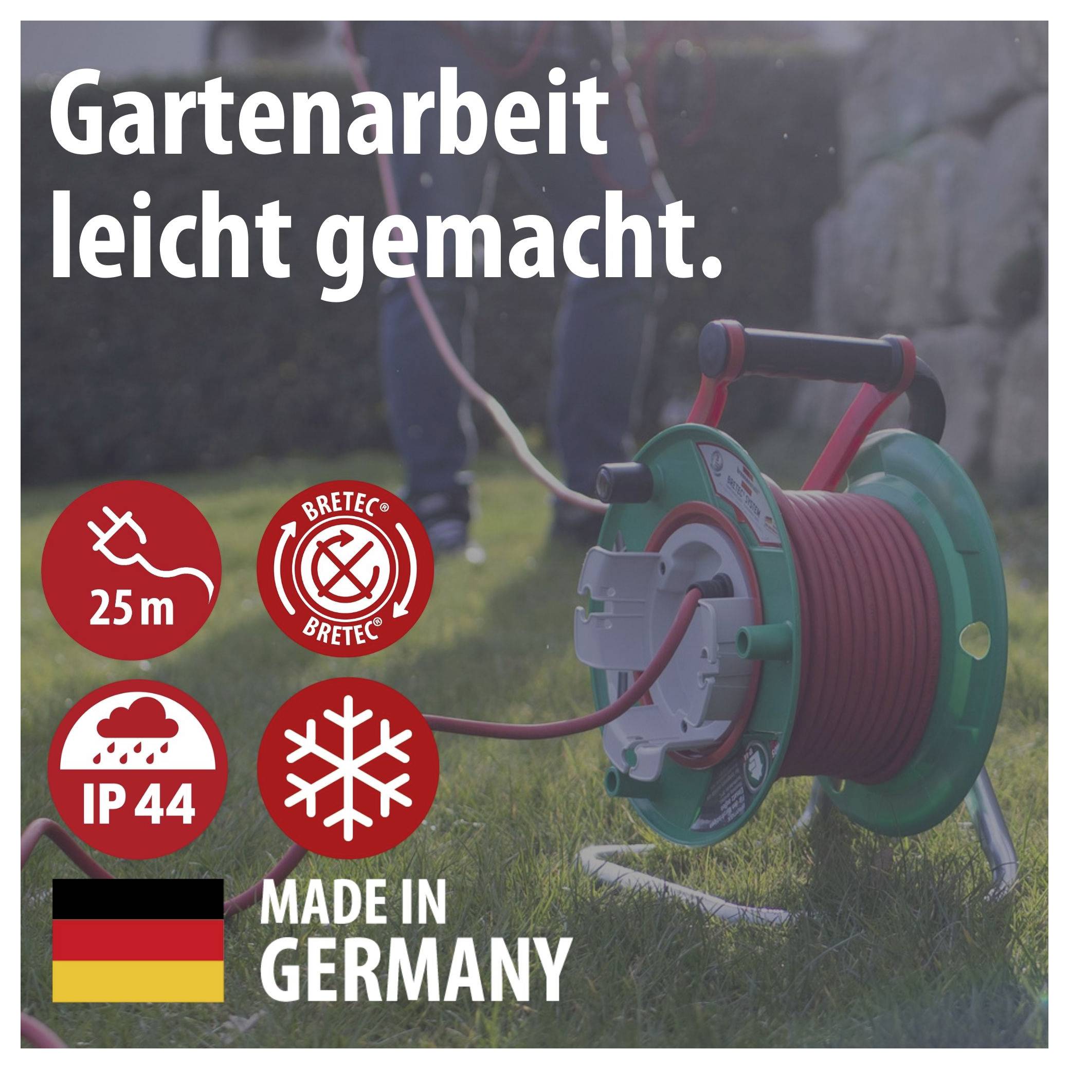 Brennenstuhl 1183520100 Kabeltrommel 23 m Rot (matt) Schutzkontakt-Stecker