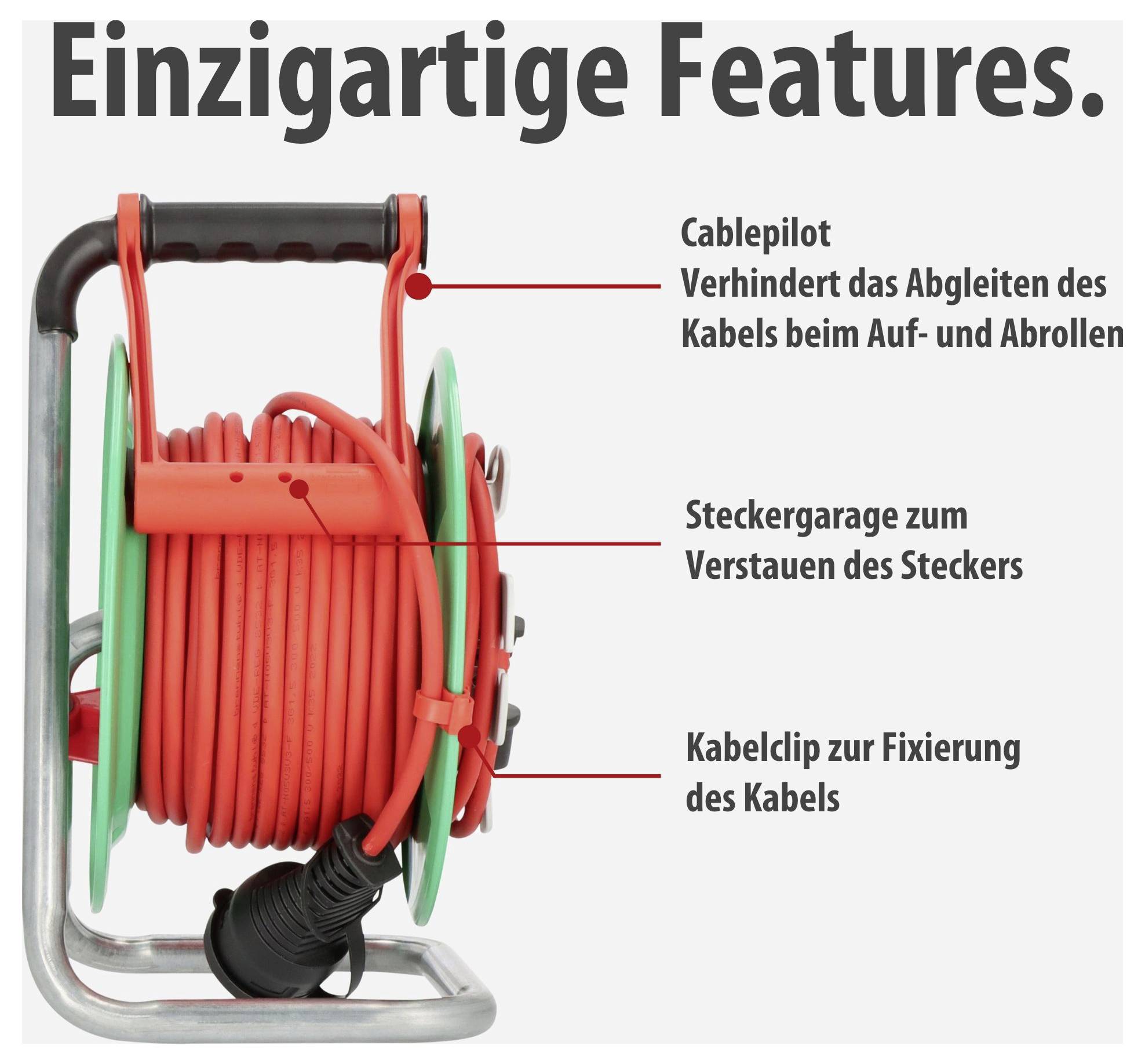 Brennenstuhl 1183520100 Kabeltrommel 23 m Rot (matt) Schutzkontakt-Stecker