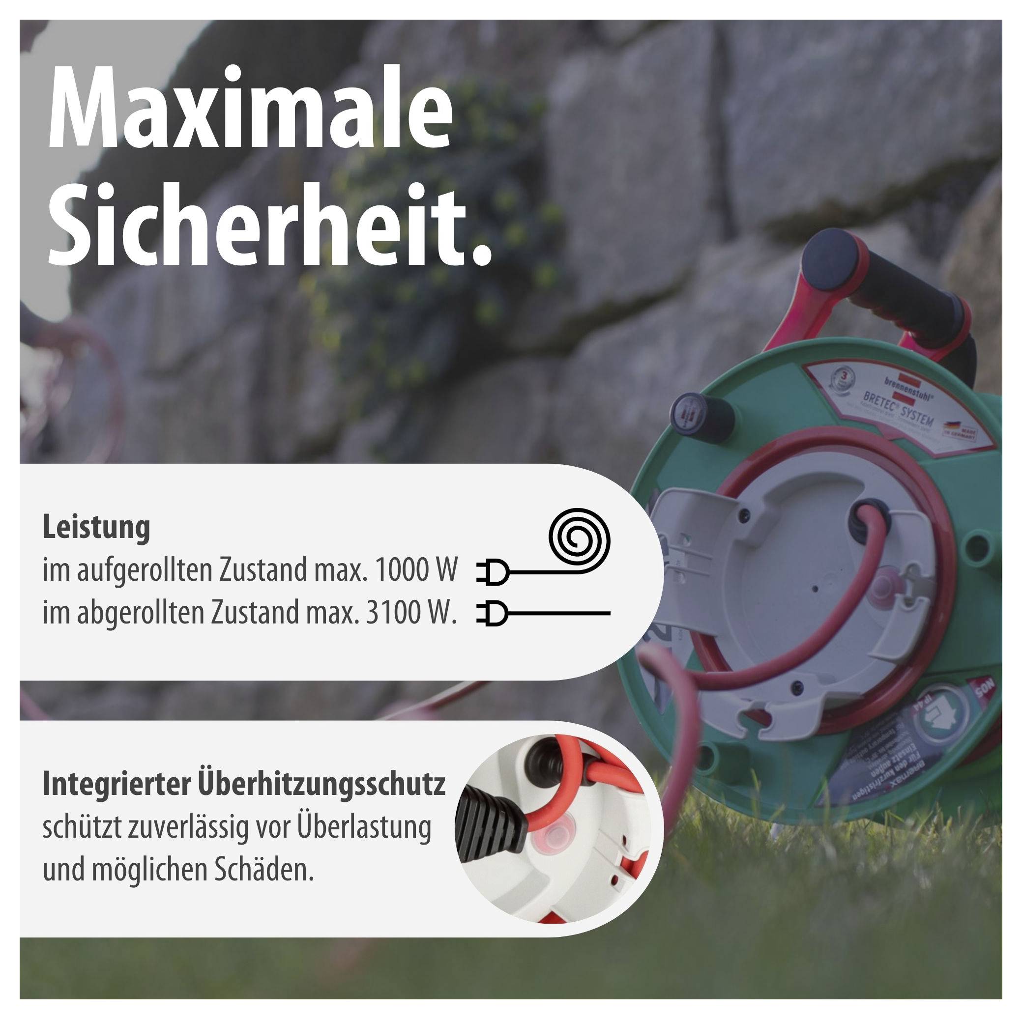 Brennenstuhl 1183520100 Kabeltrommel 23 m Rot (matt) Schutzkontakt-Stecker