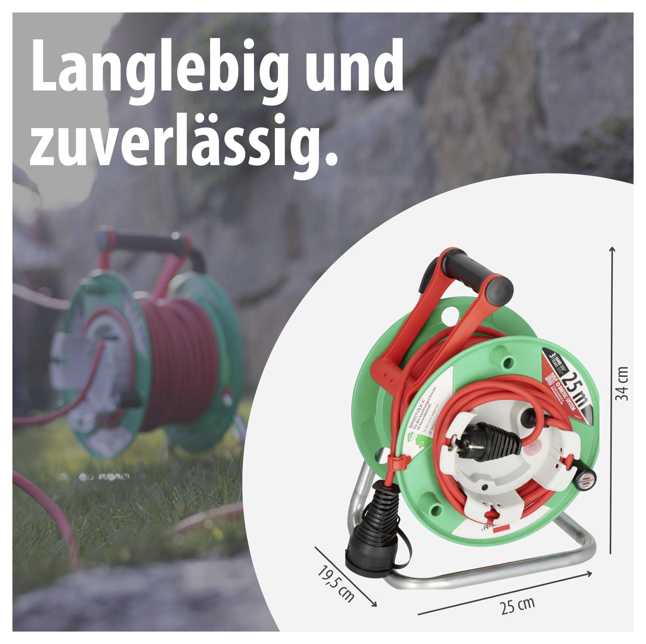 Brennenstuhl 1183520100 Kabeltrommel 23 m Rot (matt) Schutzkontakt-Stecker