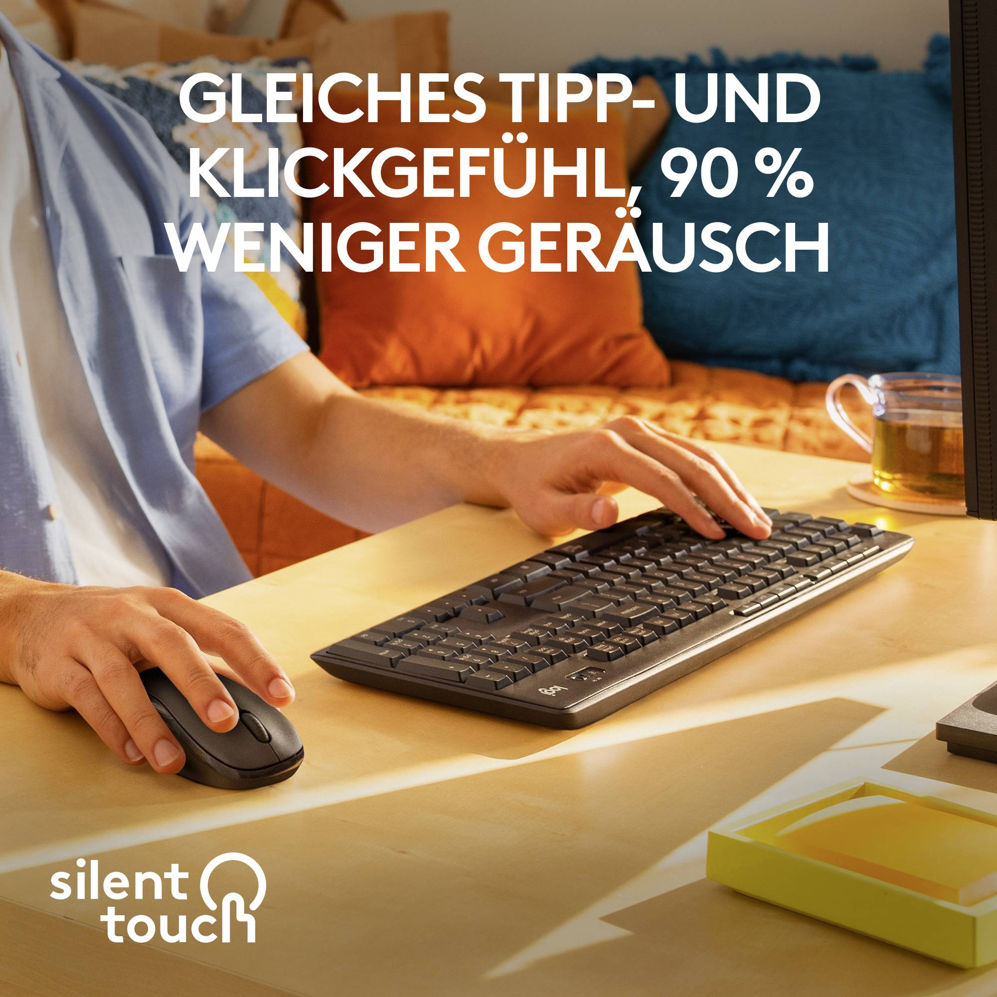 Logitech MK295 Kabellos Tastatur, Maus-Set Deutsch, QWERTZ Graphite