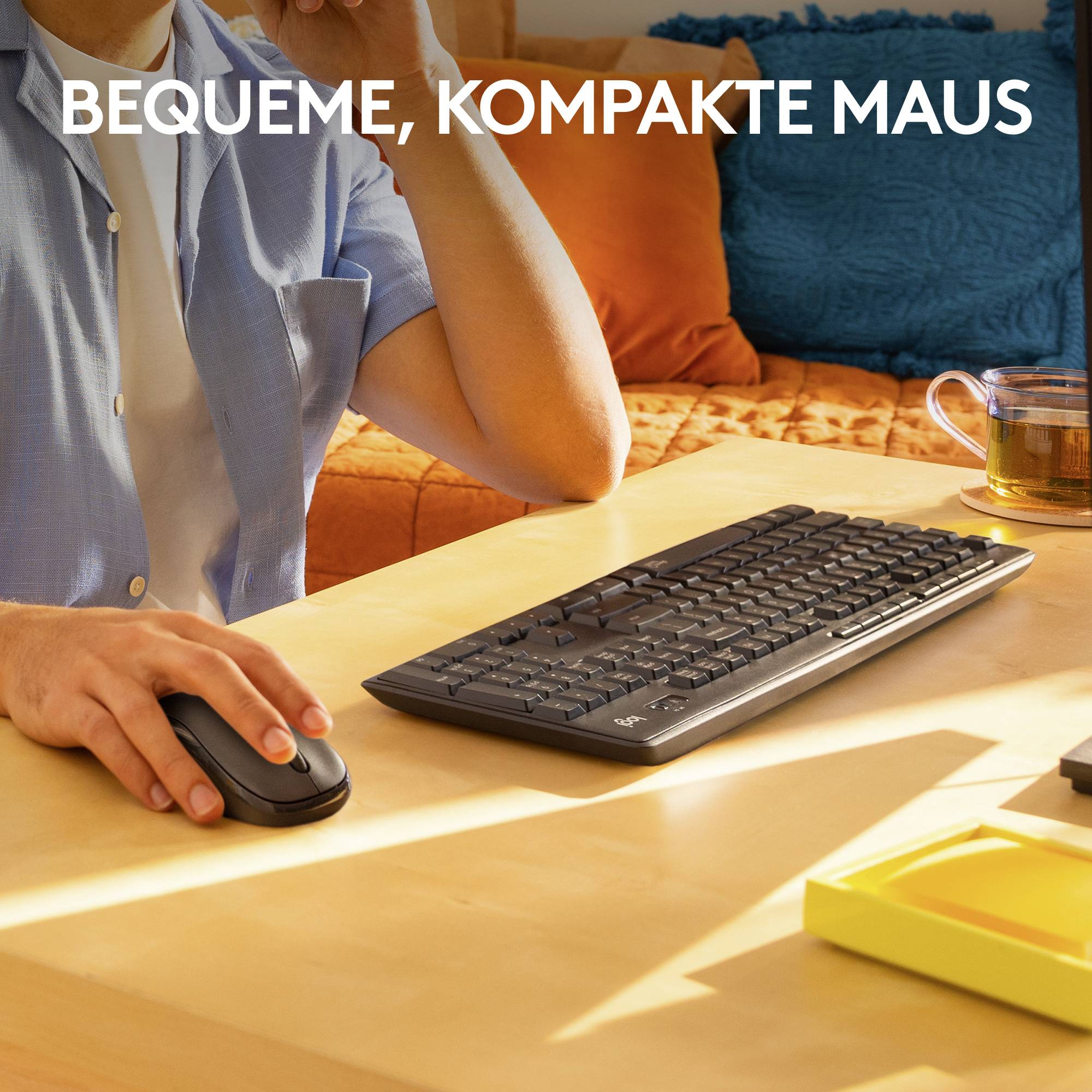 Logitech MK295 Kabellos Tastatur, Maus-Set Deutsch, QWERTZ Graphite