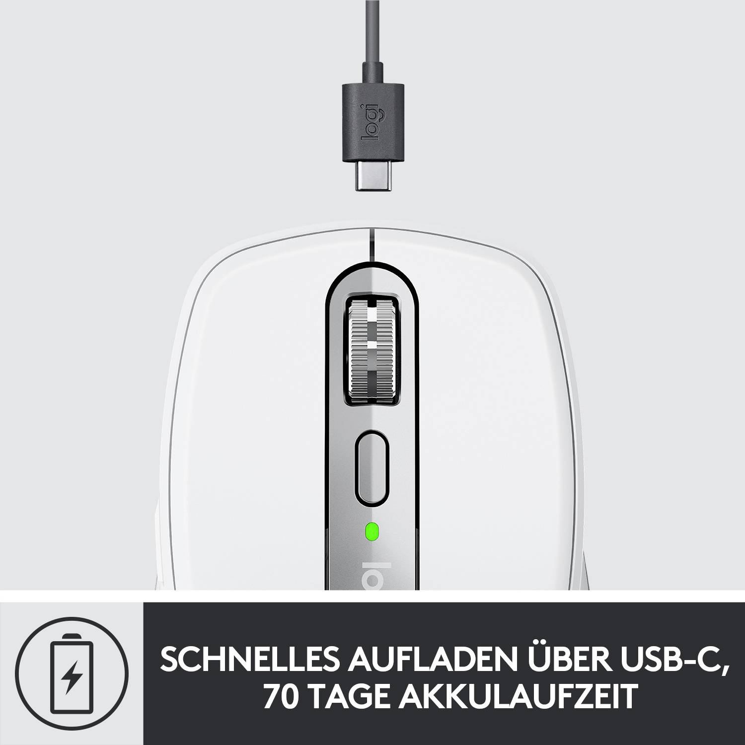 Logitech MX Anywhere 3 Maus Bluetooth®, Funk Laser Hellgrau 6 Tasten 1000 dpi Wiederaufladbar