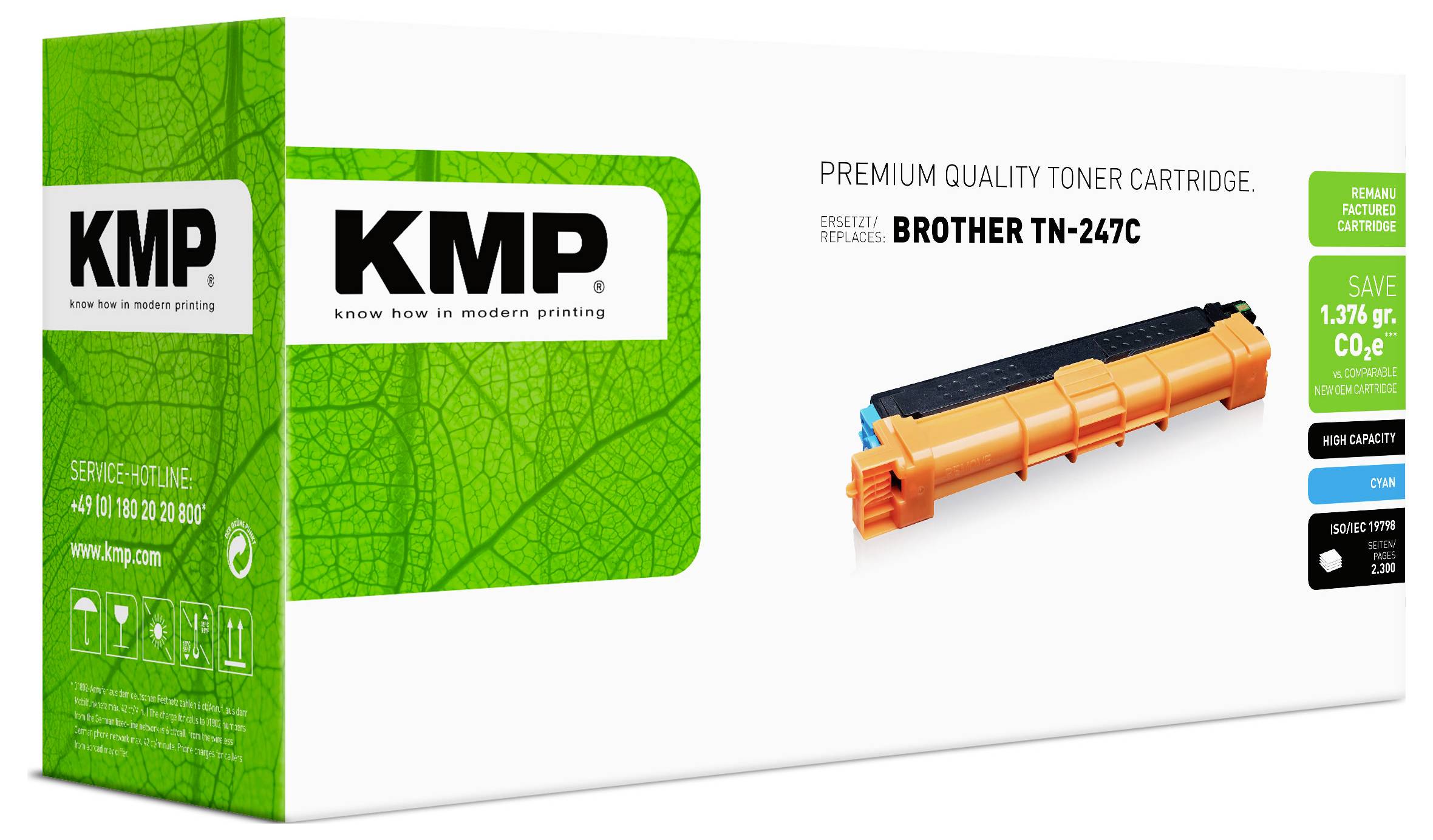 KMP Tonerkassette ersetzt Brother TN-247C, TN247C Kompatibel Cyan 2300 Seiten B-T110X