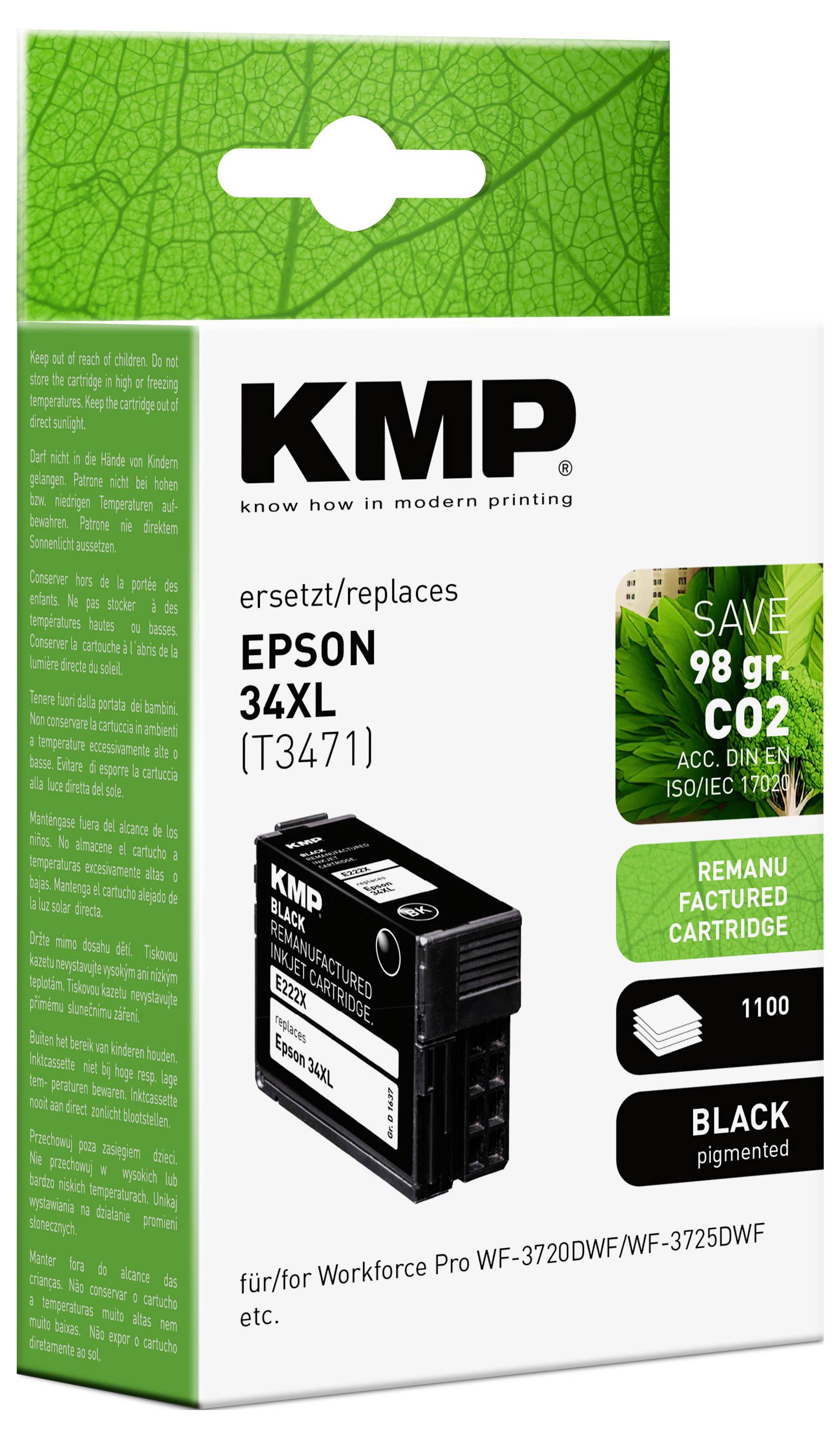 KMP Druckerpatrone ersetzt Brother 34XL, T3471 Kompatibel Schwarz E222X 1637,4001