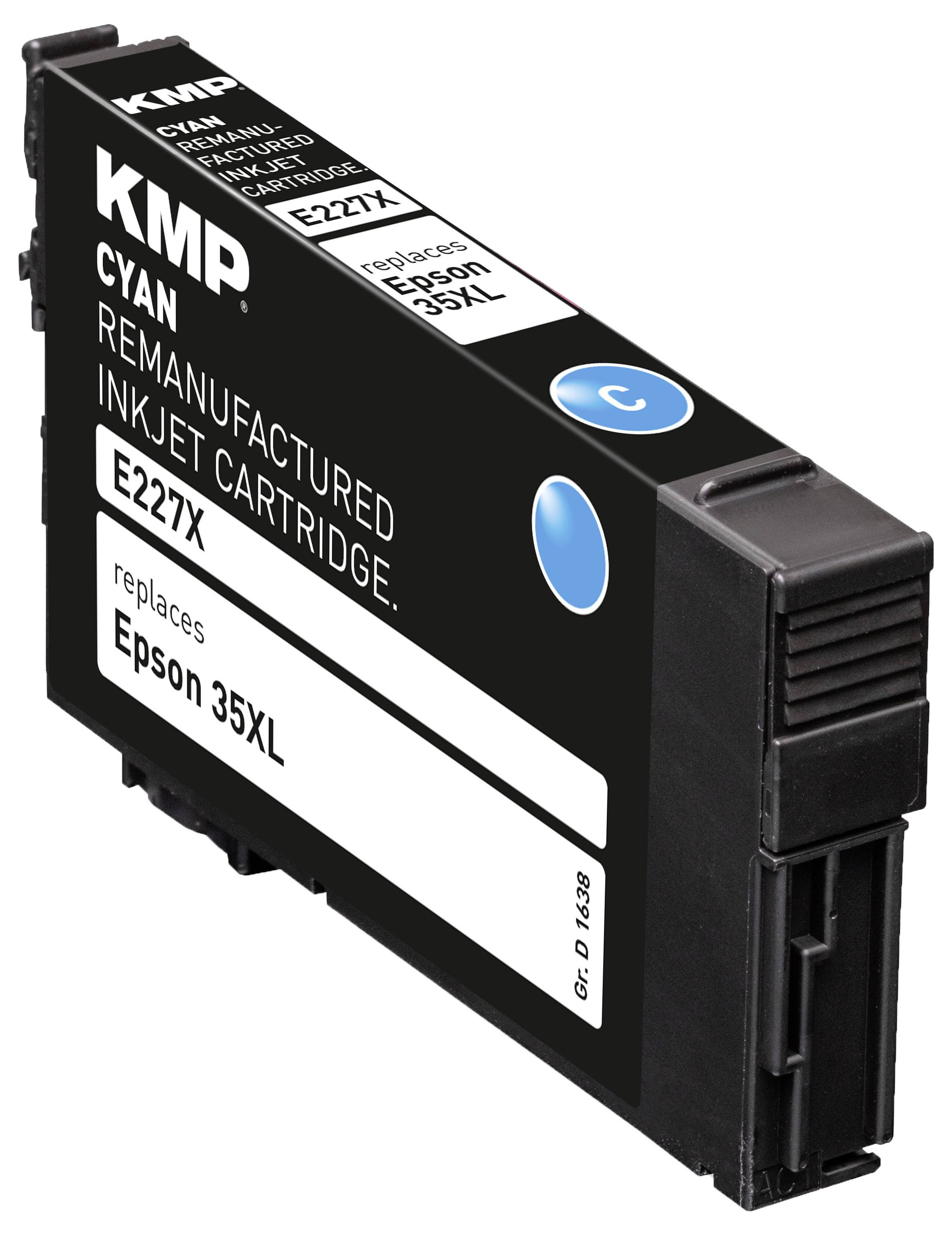 KMP Druckerpatrone ersetzt Epson 35XL, T3592 Kompatibel Cyan E227X 1638,4003