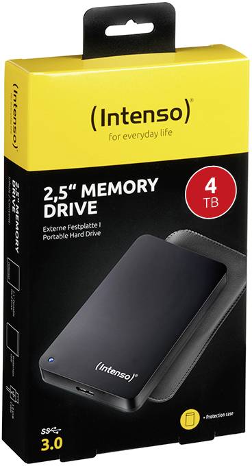 Intenso Memory Drive 4TB Externe Festplatte 6.35cm (2.5 Zoll) USB 3.2 Gen 1 (USB 3.0) Schwarz 6023512