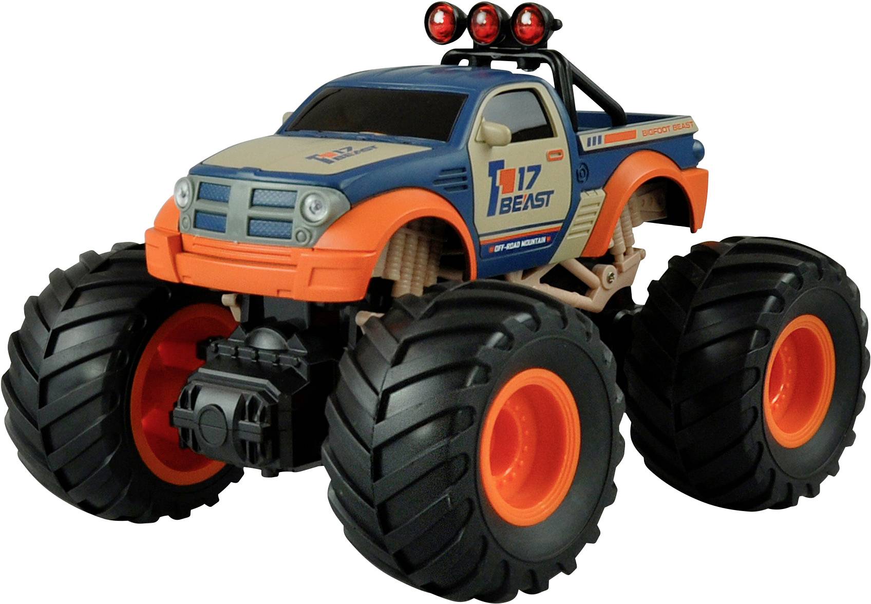 Amewi Orange, Blau Brushed 1:18 RC Modellauto Elektro Monstertruck Heckantrieb (2WD) RtR 2,4 GHz