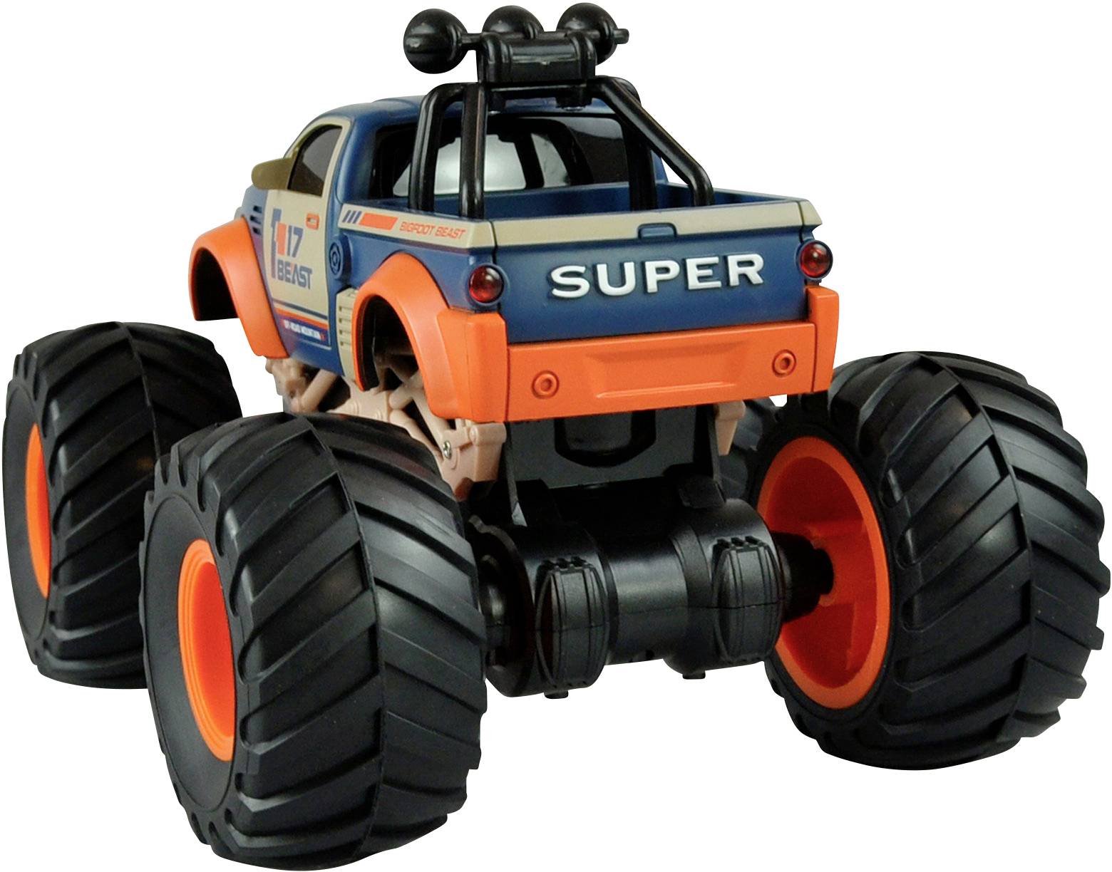 Amewi Orange, Blau Brushed 1:18 RC Modellauto Elektro Monstertruck Heckantrieb (2WD) RtR 2,4 GHz