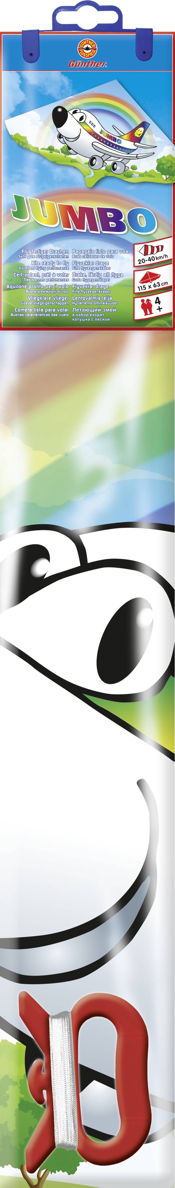 Günther Flugspiele Einleiner Drachen JUMBO Spannweite (Details) 1150 mm Windstärken-Eignung 4 - 6 bft