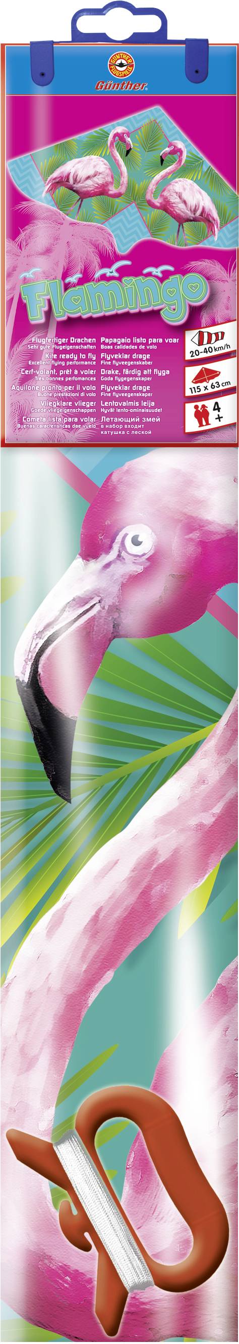 Günther Flugspiele Einleiner Drachen FLAMINGO Spannweite (Details) 1150 mm Windstärken-Eignung 4 -