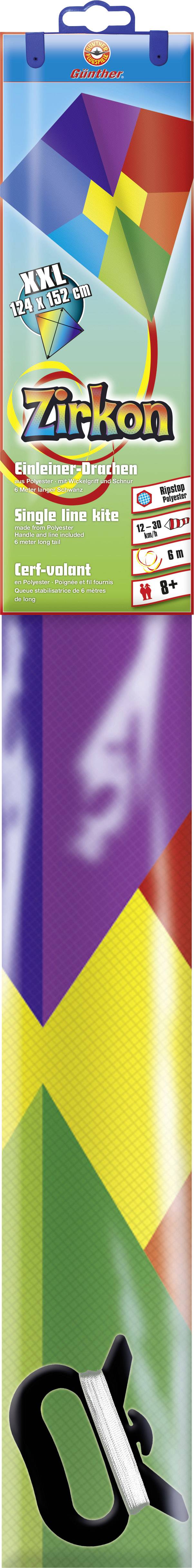 Günther Flugspiele Einleiner Drachen ZIRKON Spannweite (Details) 1240mm Windstärken-Eignung 3 bft