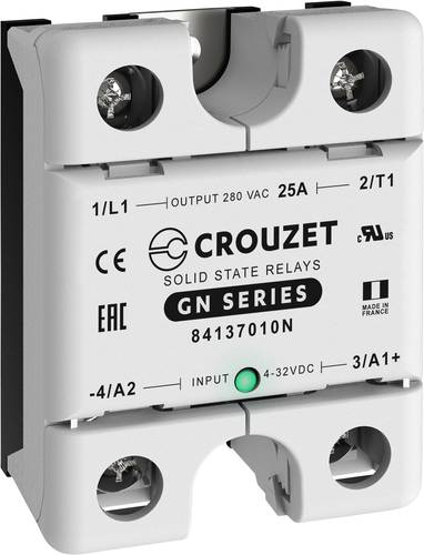 Crouzet Halbleiterrelais GN25DZL Last-Strom (max.): 25A Schaltspannung (max.): 280 V/AC Nullspannung