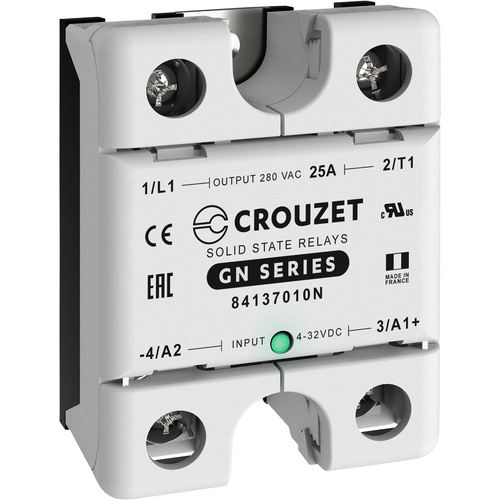 Crouzet Halbleiterrelais 84137010N 25A Schaltspannung (max.): 280 V/AC Nullspannungsschaltend 1St.