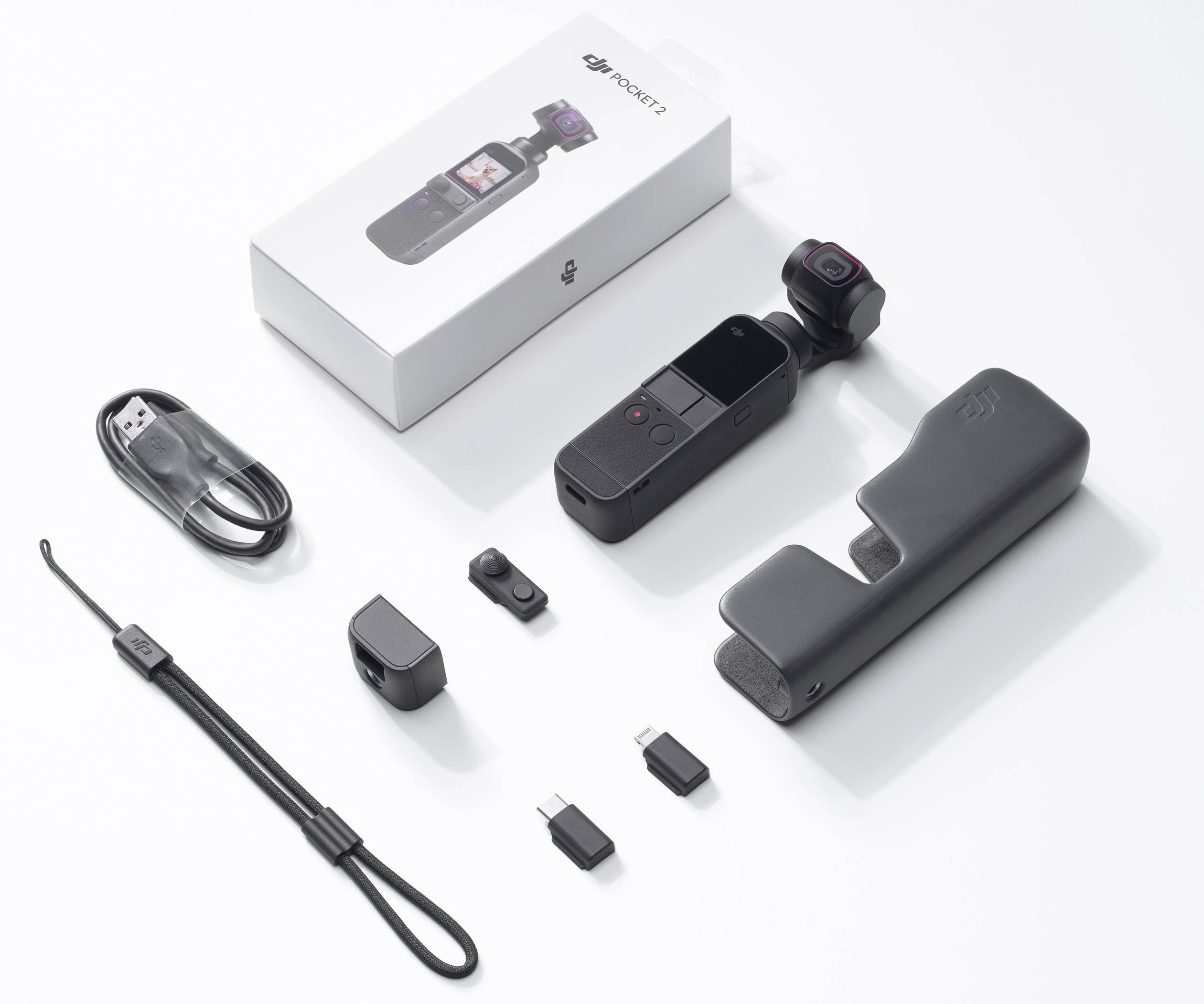 DJI Pocket 2 Action Cam 4K, Ultra HD, Bildstabilisierung, integriertes 3-Achsen-Gimbal, Mini-Kamera, Zeitlupe/Zeitraffer