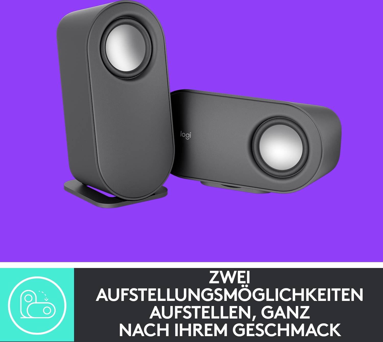 Logitech Z407 2.1 PC-Lautsprecher Bluetooth®, Kabelgebunden 40W Schwarz