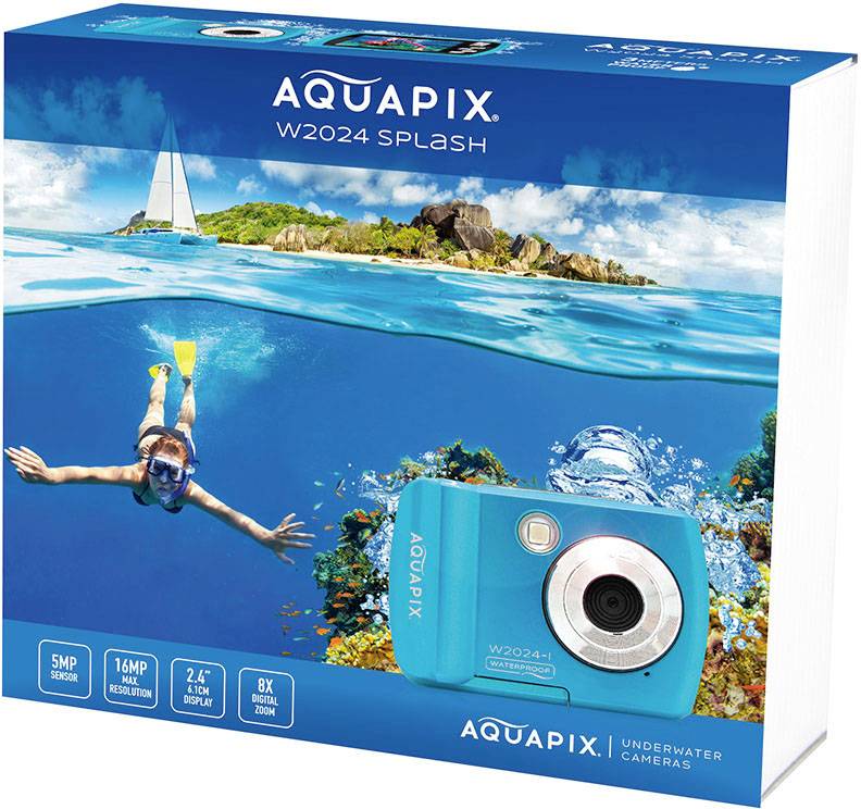 Aquapix W2024 Splash Iceblue Digitalkamera 16 Megapixel Blau Unterwasserkamera