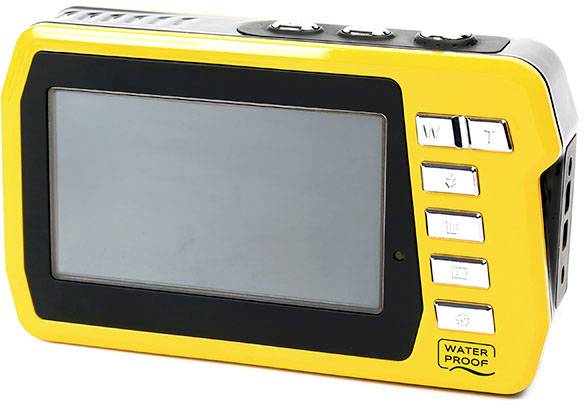 Aquapix W3048-Y Edge Yellow Digitalkamera 48 Megapixel Gelb Unterwasserkamera, Frontdisplay