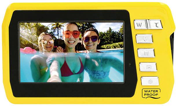 Aquapix W3048-Y Edge Yellow Digitalkamera 48 Megapixel Gelb Unterwasserkamera, Frontdisplay