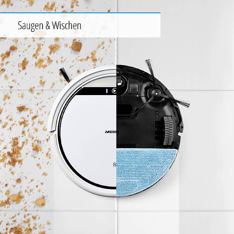 Medion MD 10064 Reinigungsroboter Weiß, Schwarz 1 virtuelle Wand, Fernbedienbar