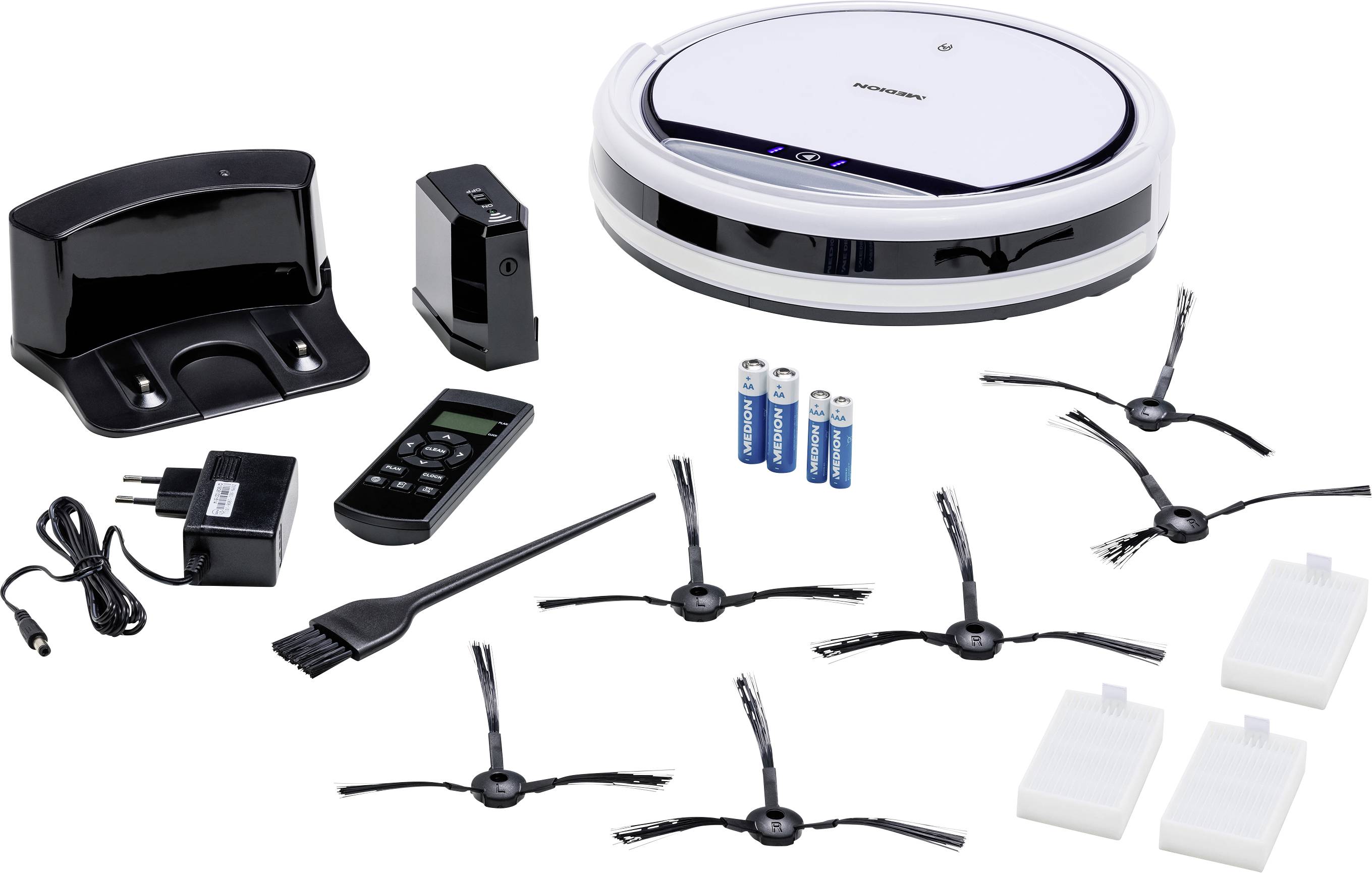 Medion MD 10065 Saugroboter Weiß, Schwarz 1 virtuelle Wand, Fernbedienbar