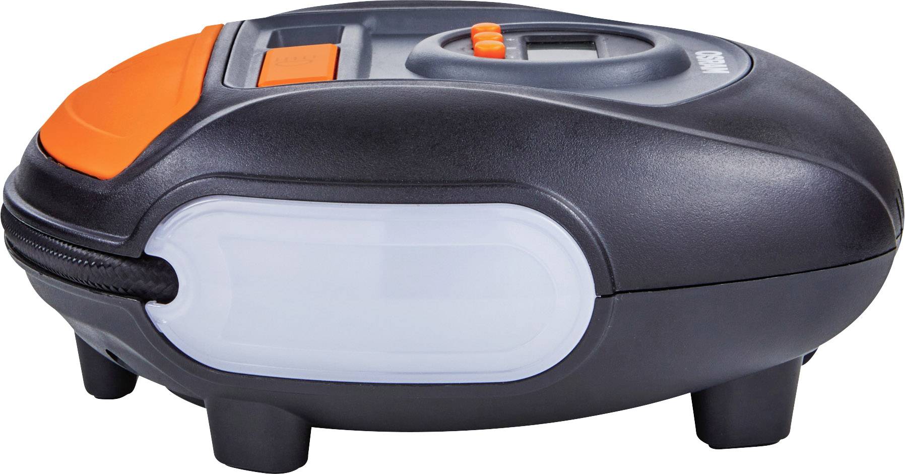 Osram Automotive OTI450 Kompressor 12V Adapter zum Betrieb per Kabel, Digitales Display, Kabelfach/-aufnahme, mit Arbeitslampe