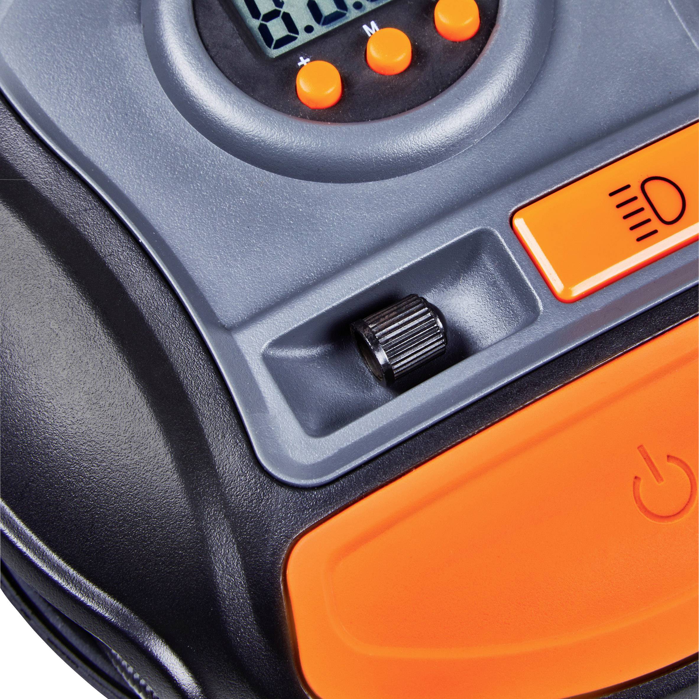 Osram Automotive OTI450 Kompressor 12V Adapter zum Betrieb per Kabel, Digitales Display, Kabelfach/-aufnahme, mit Arbeitslampe