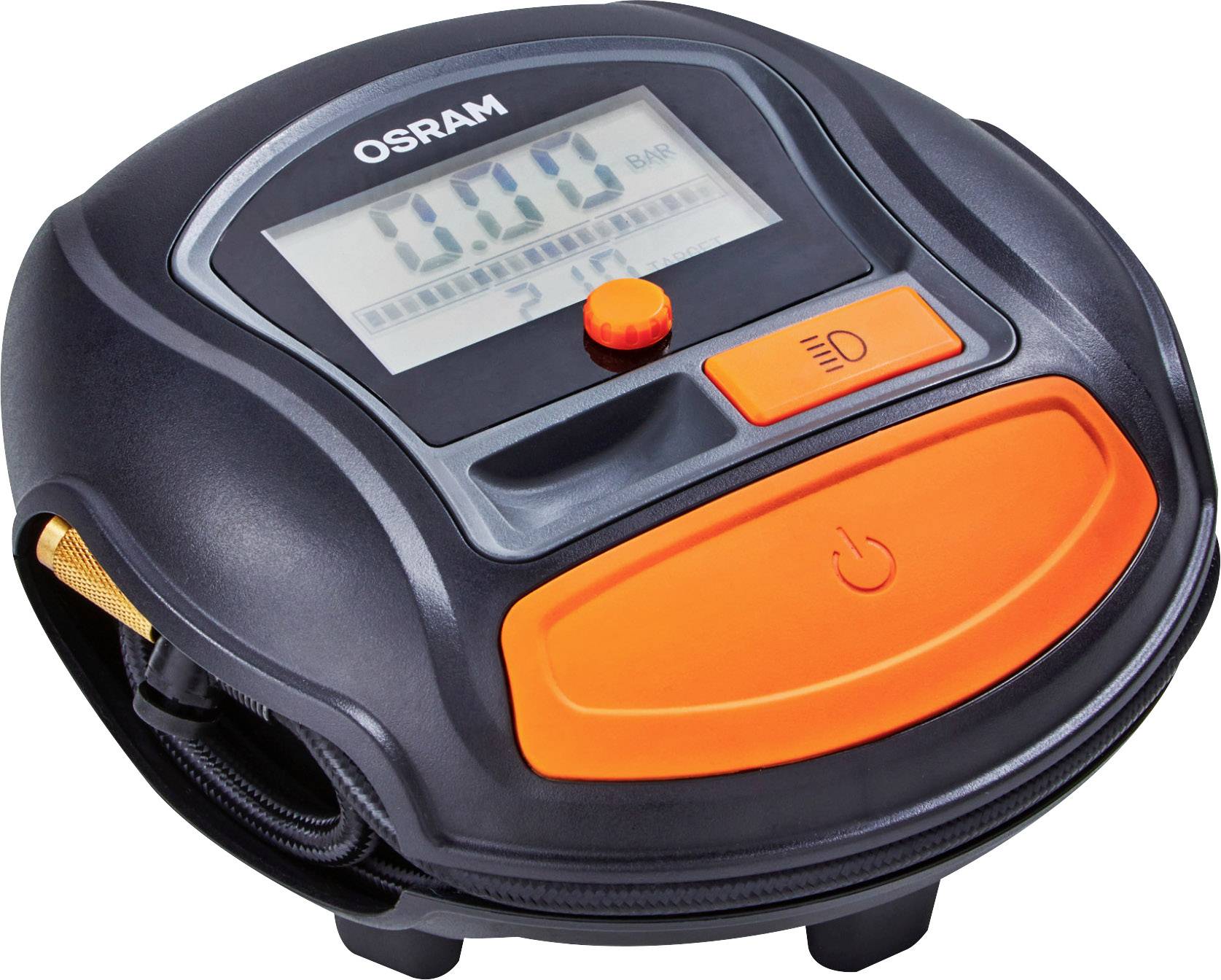 Osram Automotive OTI1000 Kompressor Digitales Display, Überlastungsschutz, mit Arbeitslampe, Kabelfach/-aufnahme