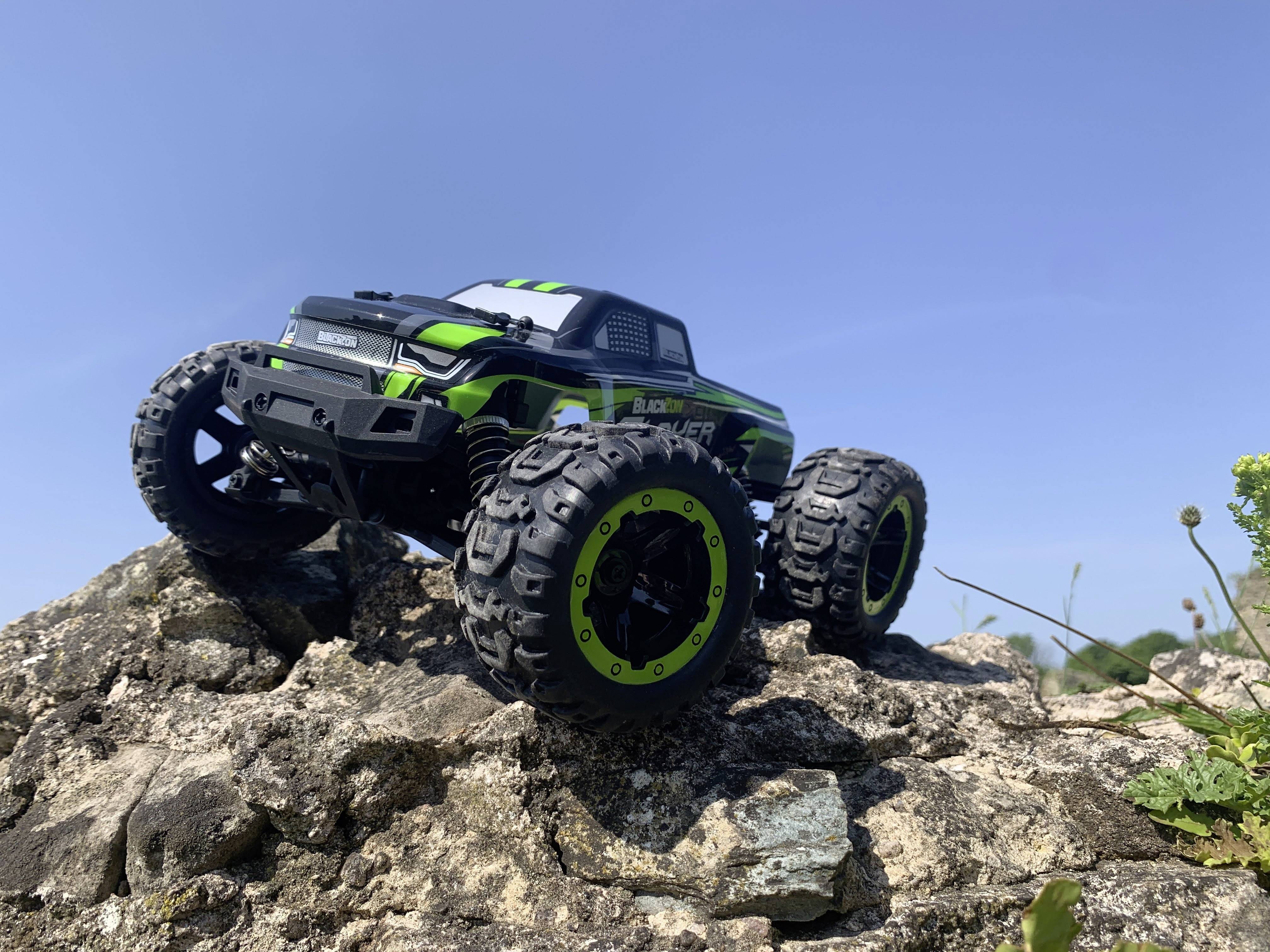 Blackzon SLAYER 1/16TH 4WD ELECTRIC TRUCK Schwarz/Grün Brushed 1:16 RC Modellauto Elektro Monstertruck Allradantrieb (4WD) RtR