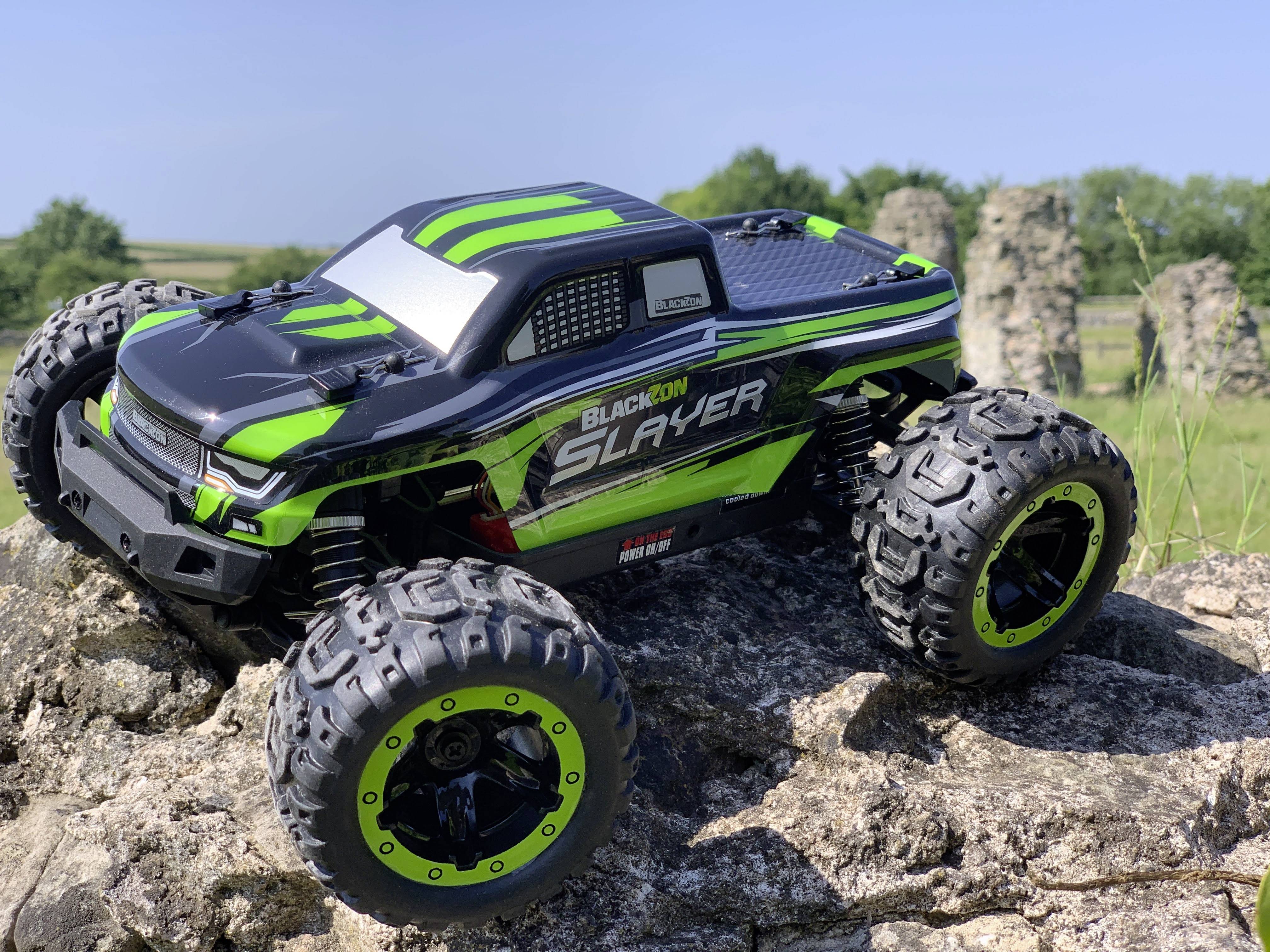 Blackzon SLAYER 1/16TH 4WD ELECTRIC TRUCK Schwarz/Grün Brushed 1:16 RC Modellauto Elektro Monstertruck Allradantrieb (4WD) RtR